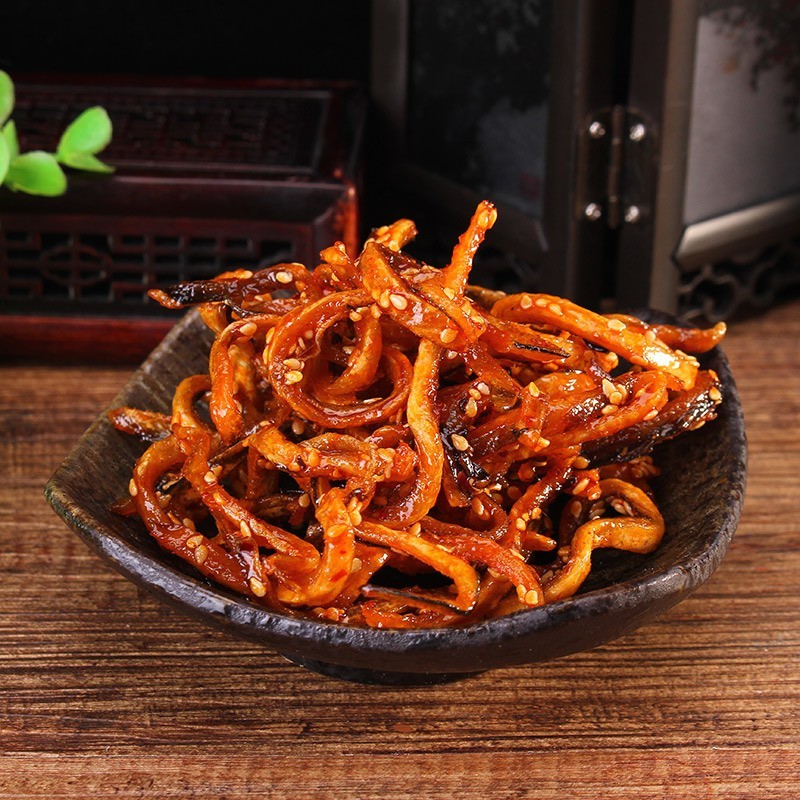 OEM加工香辣鳗鱼丝零食香辣芝麻鳗鱼干办公室休闲海鲜零食鳗鱼干图2