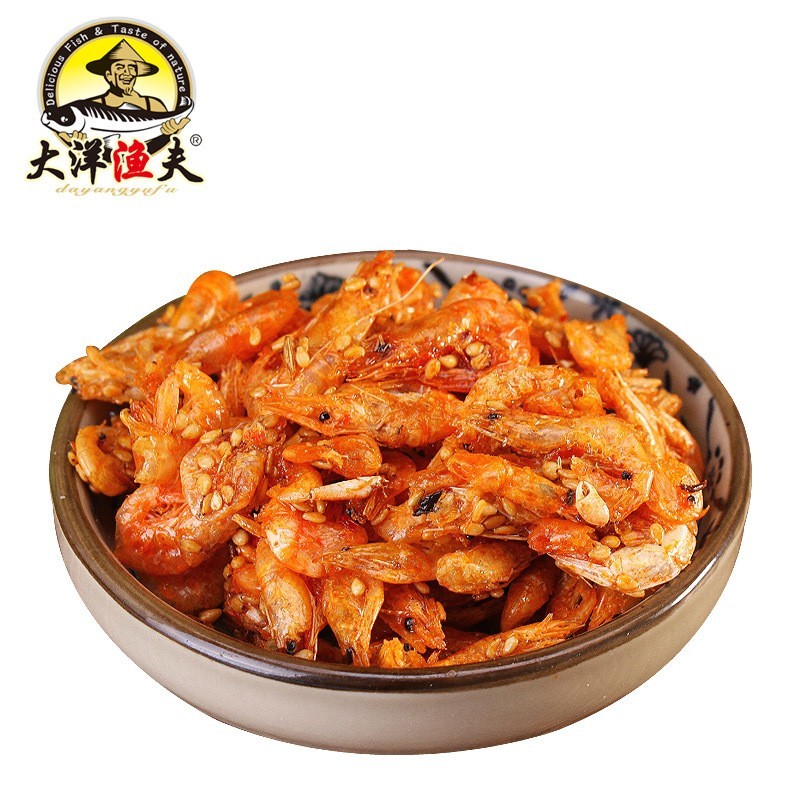 定制即食水产零食海鲜干货香辣小海虾100g袋装下饭菜休闲海虾小吃图2