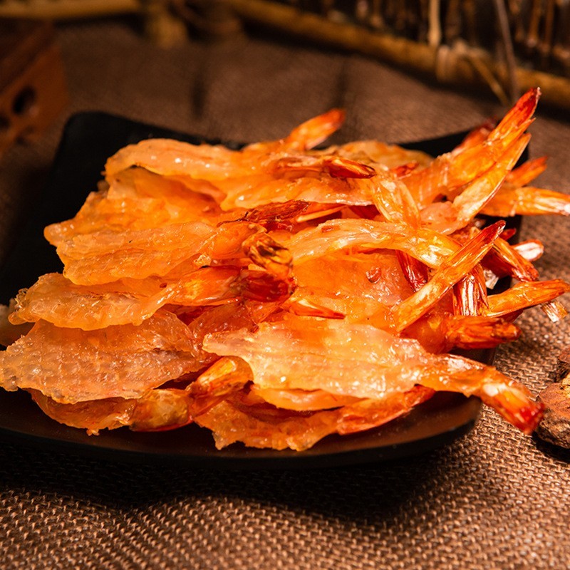 开背虾仁干烤凤尾虾干即食大号烤虾干网红海鲜小零食凤尾虾干厂家图3