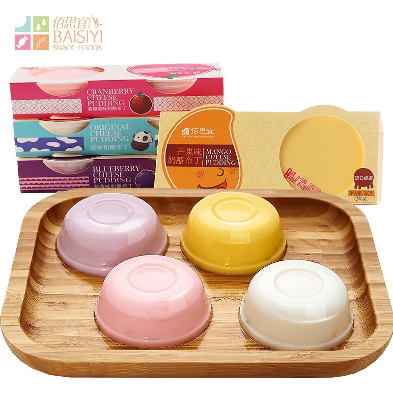 布丁两杯装果冻140g芒果蔓越莓蓝超市儿童学生烘培零食图3