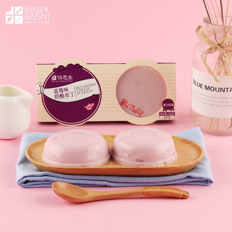 布丁两杯装果冻140g芒果蔓越莓蓝超市儿童学生烘培零食图2
