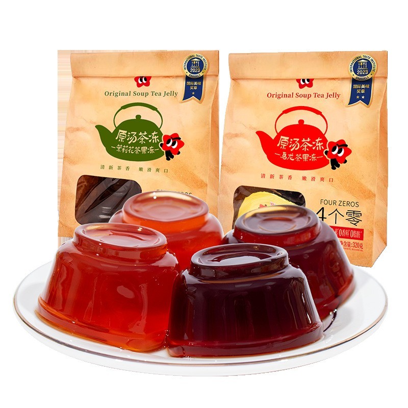 加工定制 320克原汤茶冻 0卡0脂蒟蒻茶冻茉莉花茶果冻乌龙茶果冻图5
