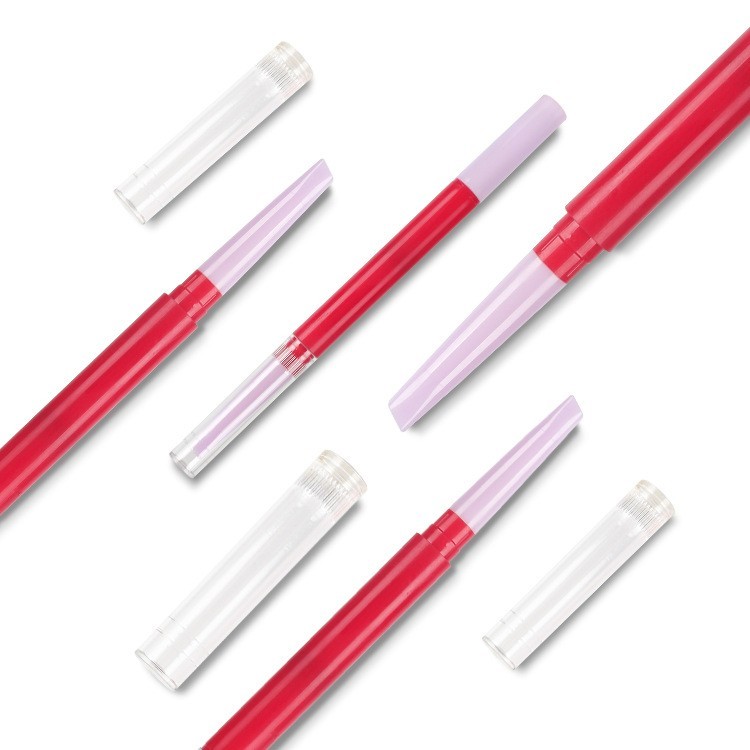 定制圆形撞色二合一眉笔空管带毛刷彩妆包材图2