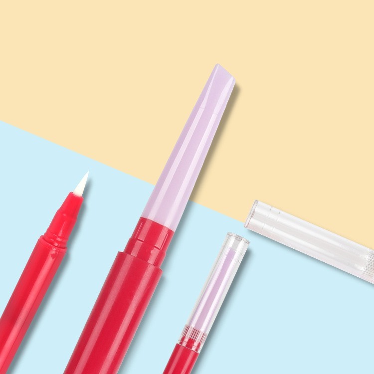 定制圆形撞色二合一眉笔空管带毛刷彩妆包材图3