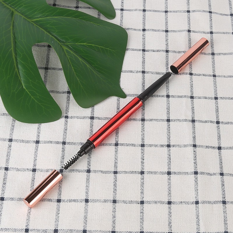 带眉刷四方头眉笔管 定制自动旋转双头眉笔包装 化妆品彩妆包材图3