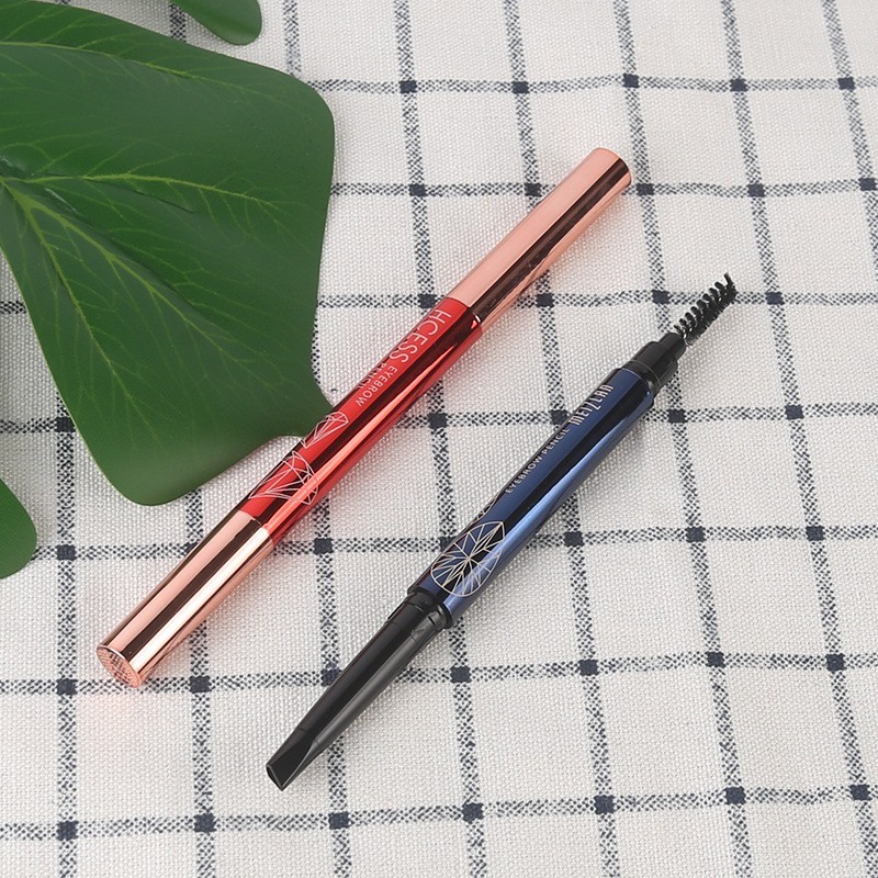 带眉刷四方头眉笔管 定制自动旋转双头眉笔包装 化妆品彩妆包材图2