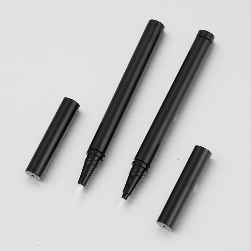 可定制 黑色圆管毛刷笔头 滚珠水笔 美妆单头眉笔包材图2