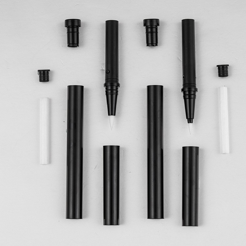 可定制 黑色圆管毛刷笔头 滚珠水笔 美妆单头眉笔包材图4