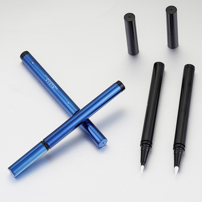 可定制 黑色圆管毛刷笔头 滚珠水笔 美妆单头眉笔包材图3