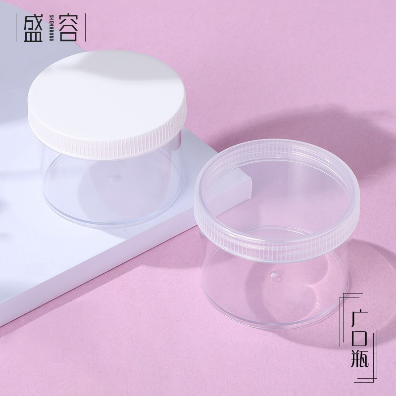 200ml网红透明广口瓶 PS塑料密封大口径史莱姆包装分装盒罐图3
