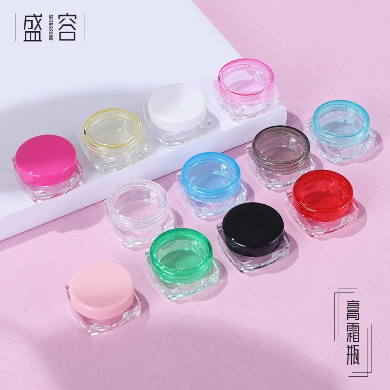 新款5g膏霜瓶眼影盒方形小样瓶透明膏霜盒化妆品分装盒图4