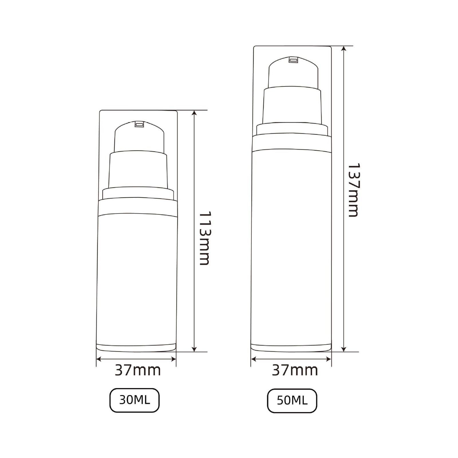 厂家定制30ml50mlPP真空瓶 塑料化妆品瓶精华液乳液瓶旅行分装瓶图4