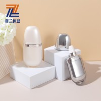 厂家定制扁瓶电化铝泵头亚克力PP塑料膏霜乳液防晒霜护肤品包装瓶