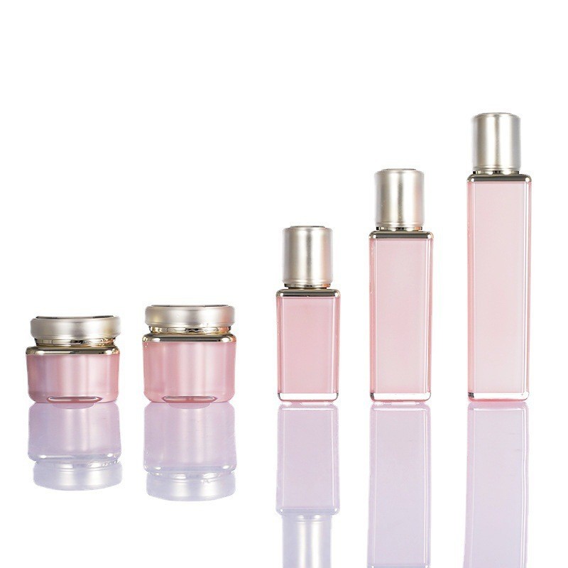 厂家定制多规格亚克力乳液瓶方形肩套面霜盒塑料30-120ml膏霜瓶图4