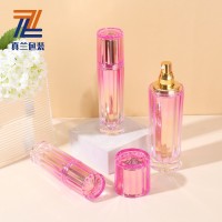 定制多规格钻石瓶系列亚克力乳液瓶 玫瑰金电镀电化铝塑料包装