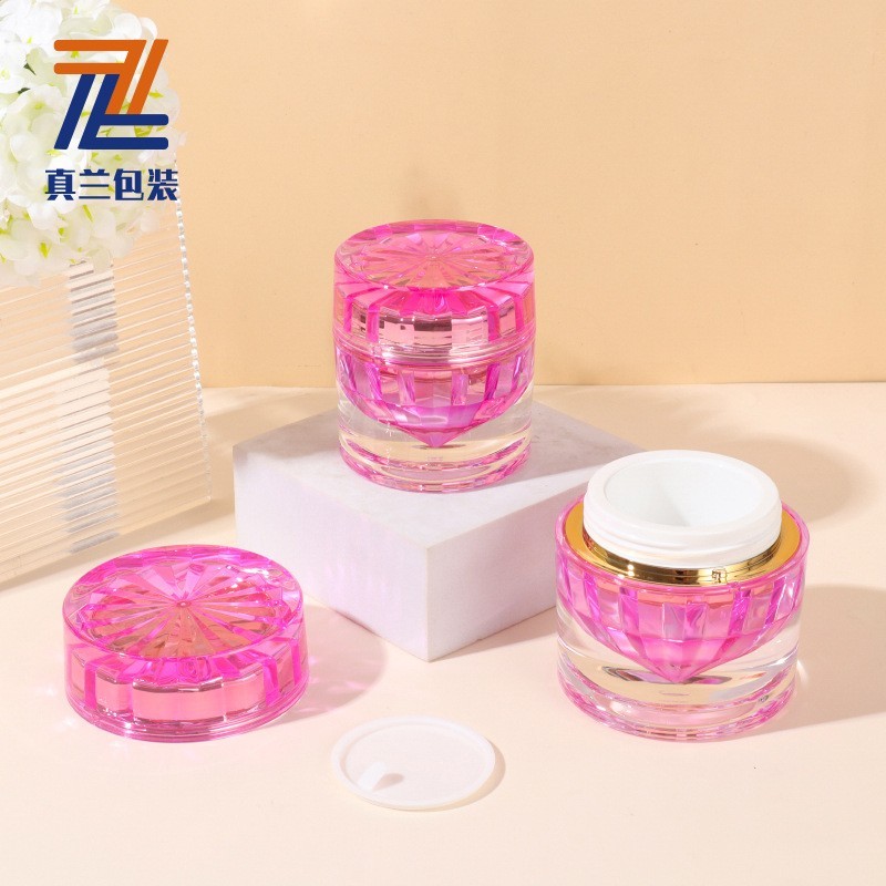 定制多规格钻石瓶系列亚克力乳液瓶 玫瑰金电镀电化铝塑料包装图2