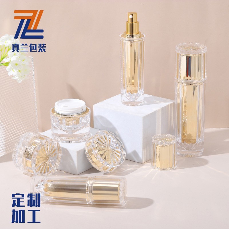 厂家定制多规格钻石瓶系列亚克力乳液瓶电镀电化铝膏霜瓶塑料包装图4