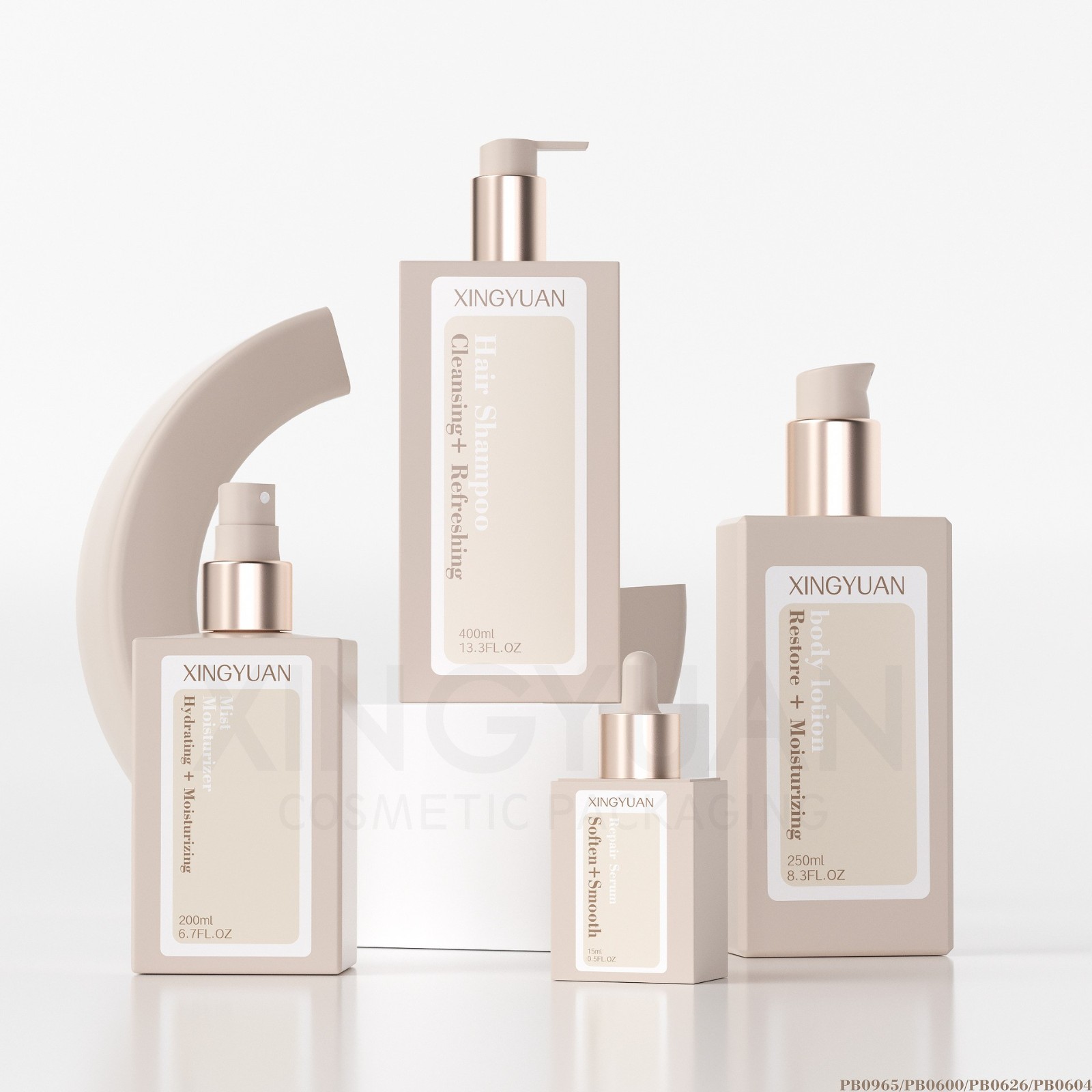 跨境定制pet方形洗发水空瓶子250喷雾按压瓶精华液套装瓶洗护包材图3