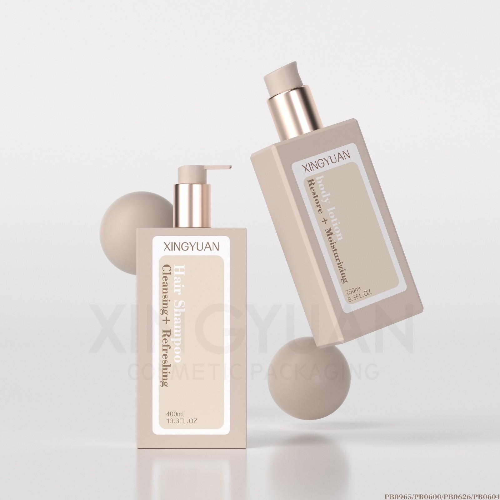 跨境定制pet方形洗发水空瓶子250喷雾按压瓶精华液套装瓶洗护包材图2