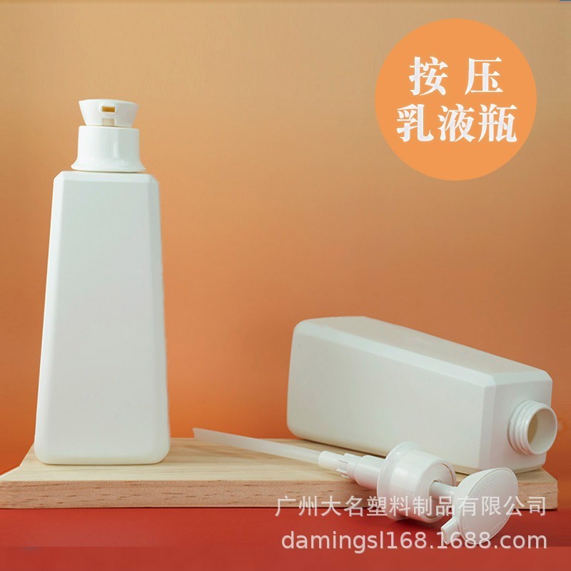 新款四方瓶梯形PET塑料瓶800ml大容量 家庭装洗发水沐浴露瓶子图3