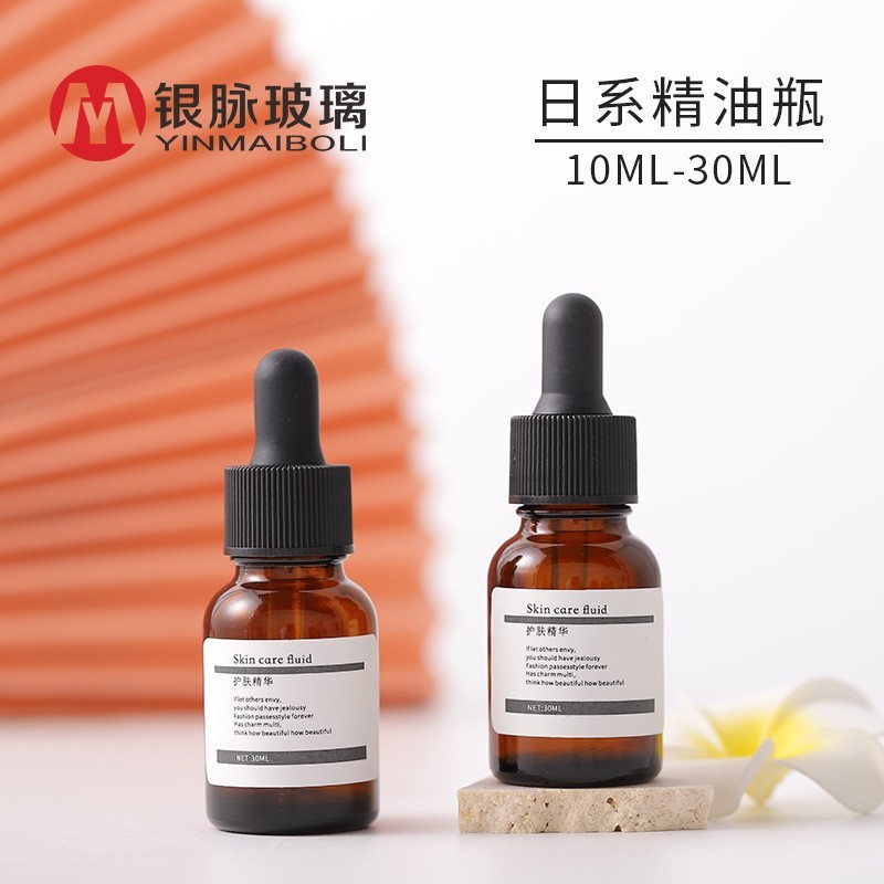 10ml茶色日系精油瓶 15ml棕色分装玻璃瓶 30ml原液滴管瓶图2