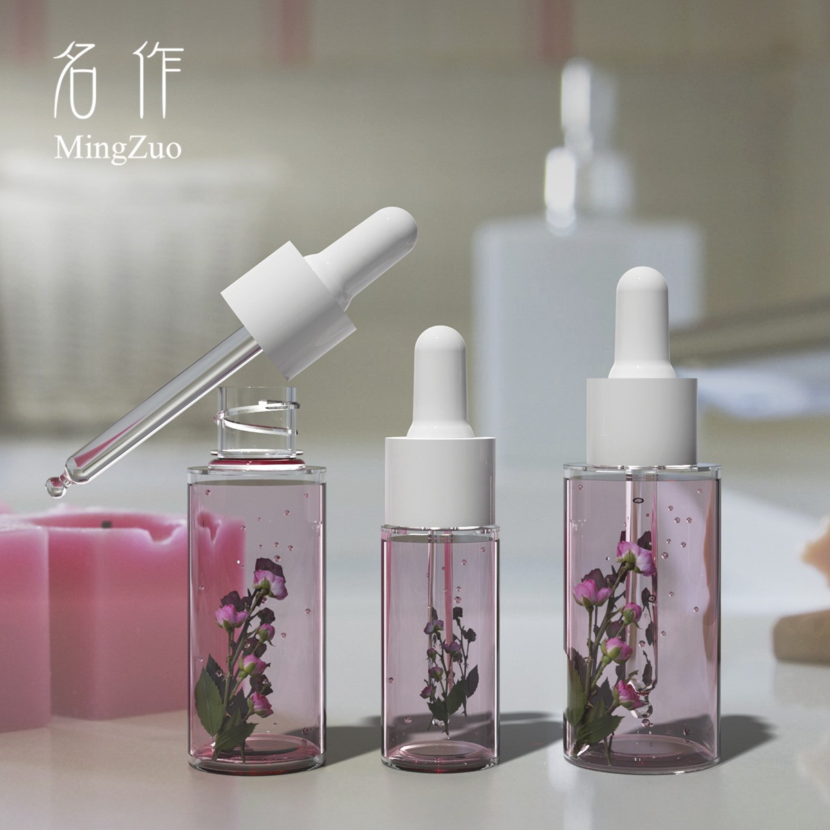 12ml30ml40ml透明平肩精华液瓶分装PET按取胶头厚壁精油滴管瓶子图3