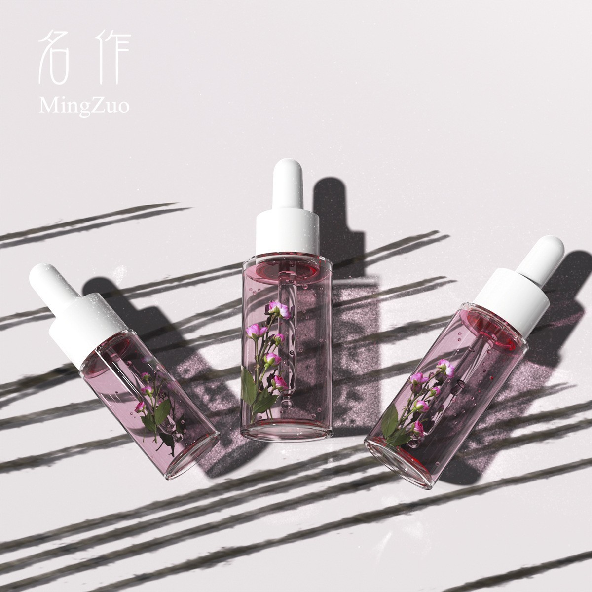 12ml30ml40ml透明平肩精华液瓶分装PET按取胶头厚壁精油滴管瓶子