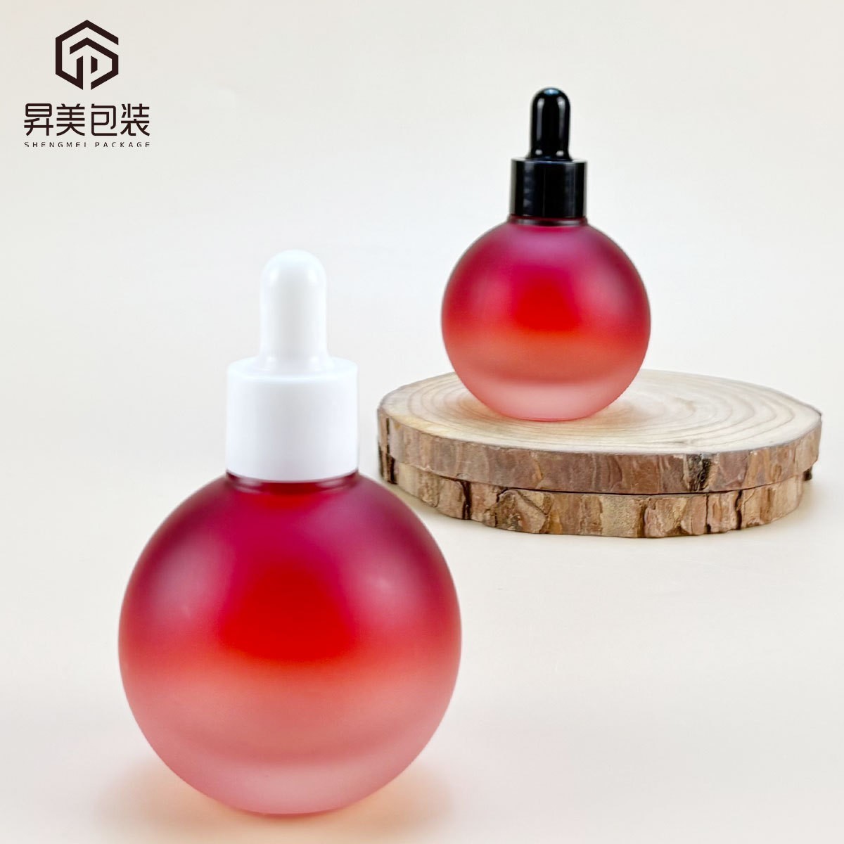 米加同款30ml精油瓶球形精华液滴管瓶分装瓶化妆品厚底灯泡瓶图3