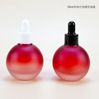 米加同款30ml精油瓶球形精华液滴管瓶分装瓶化妆品厚底灯泡瓶
