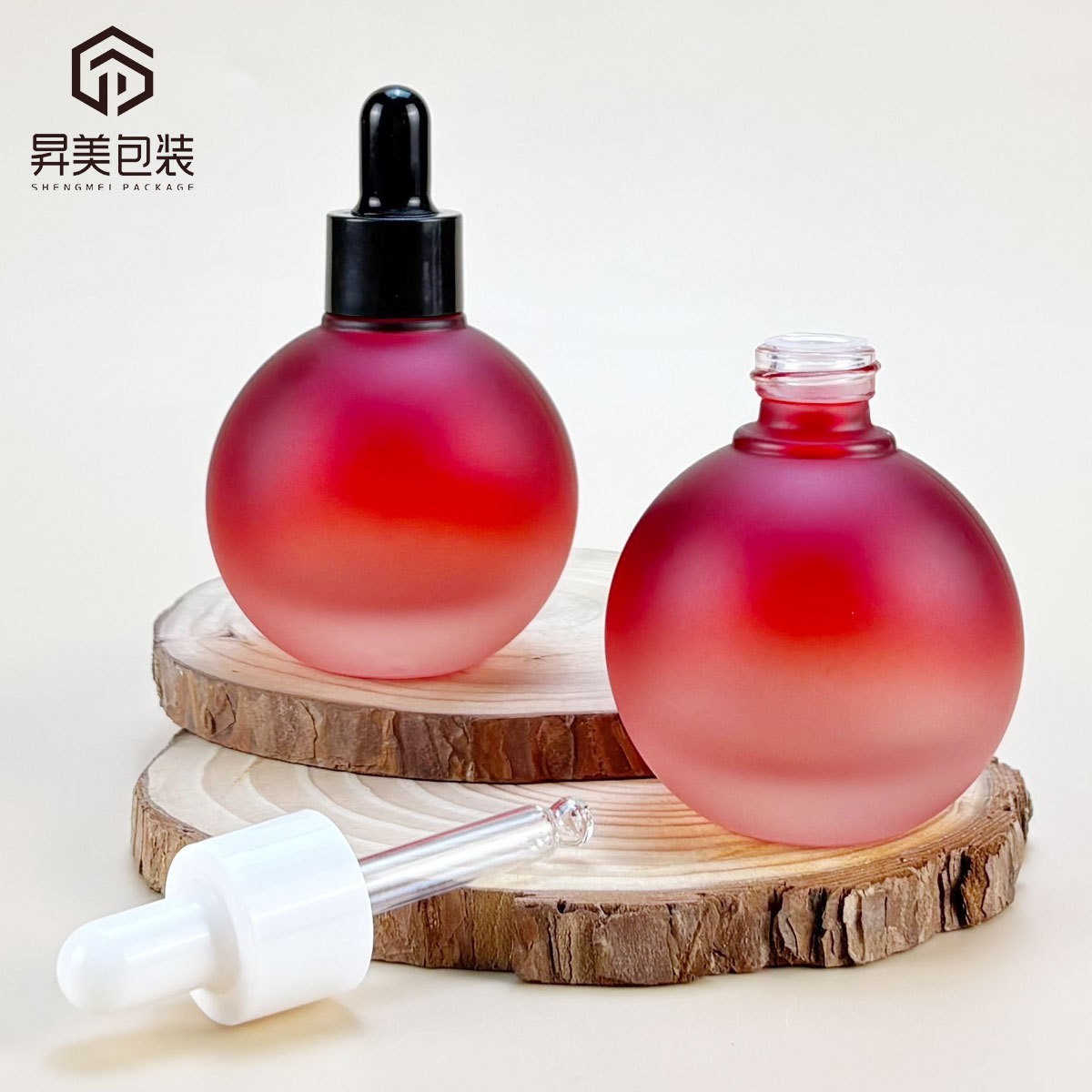 米加同款30ml精油瓶球形精华液滴管瓶分装瓶化妆品厚底灯泡瓶图2