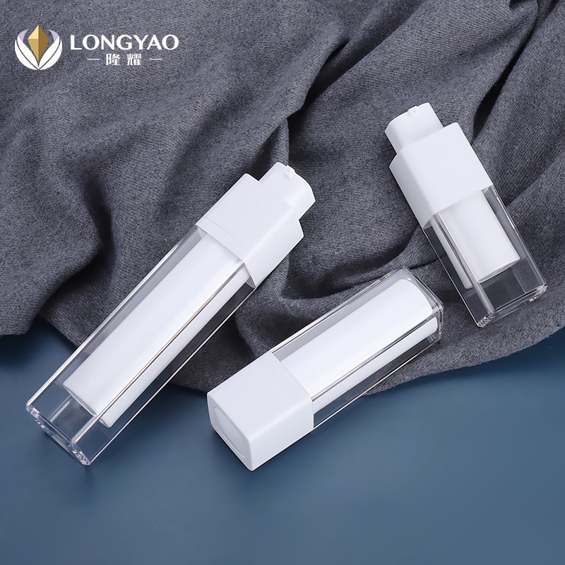 新款简约方形乳液瓶 粉底液化妆品包装瓶 旋转乳液护肤品分装瓶图2