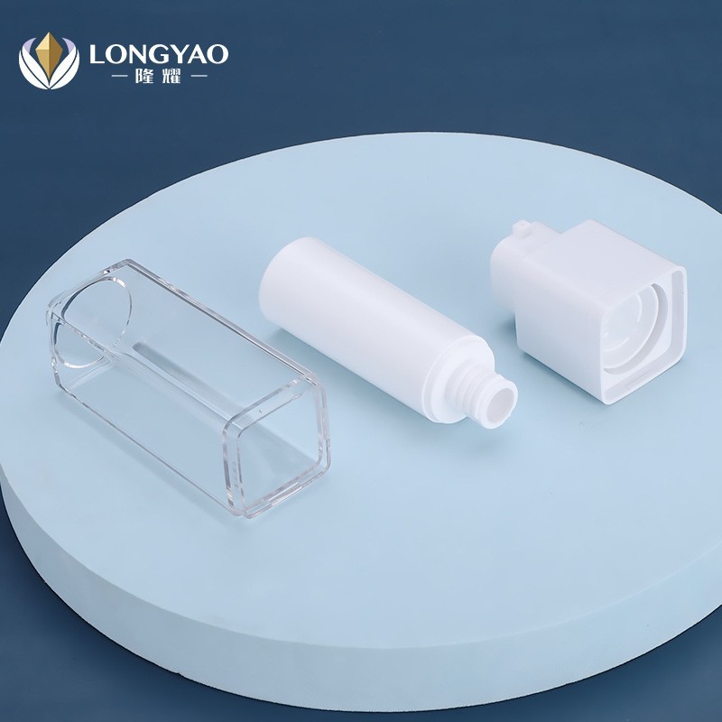 新款简约方形乳液瓶 粉底液化妆品包装瓶 旋转乳液护肤品分装瓶图4