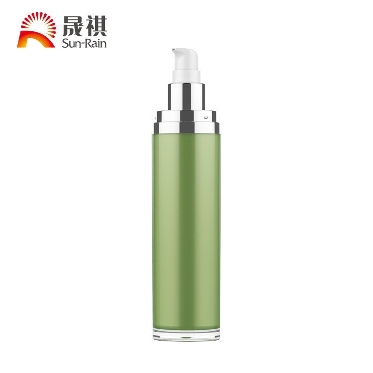多容量头帽组合乳液瓶精华面霜洗面奶瓶绿色双层精华瓶化妆品包材图4