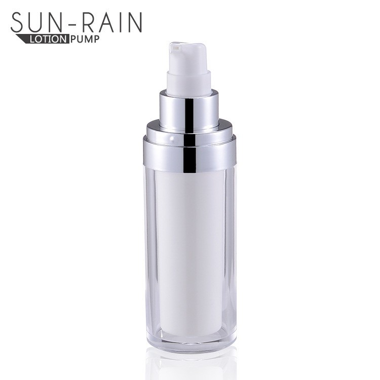 厂家定制白色双层厚壁乳液化妆品分装瓶护肤品瓶锥形圆柱亚克力瓶图2