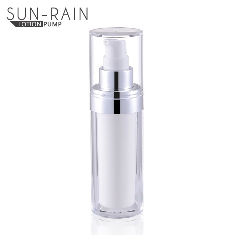 厂家定制白色双层厚壁乳液化妆品分装瓶护肤品瓶锥形圆柱亚克力瓶图3