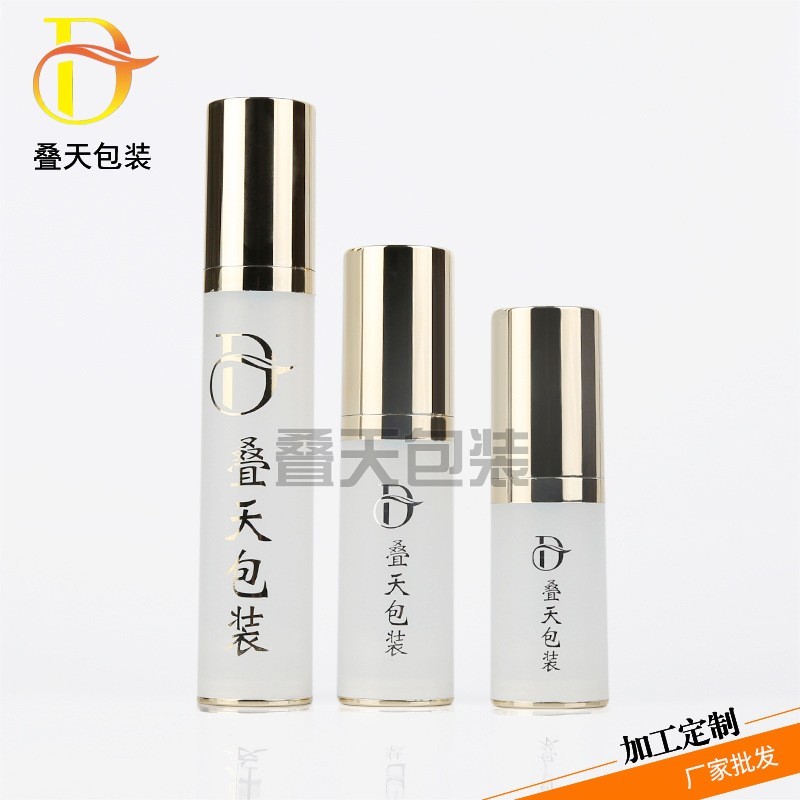 定制化妆品分装瓶便携式乳液按压真空瓶 15/30/50ml电镀金乳液瓶图4