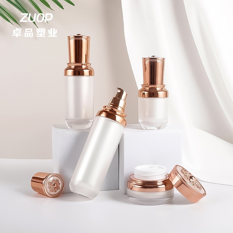 支持定制白色亚克力瓶 六角乳液精油喷雾瓶膏霜瓶粉底液护肤品瓶图4