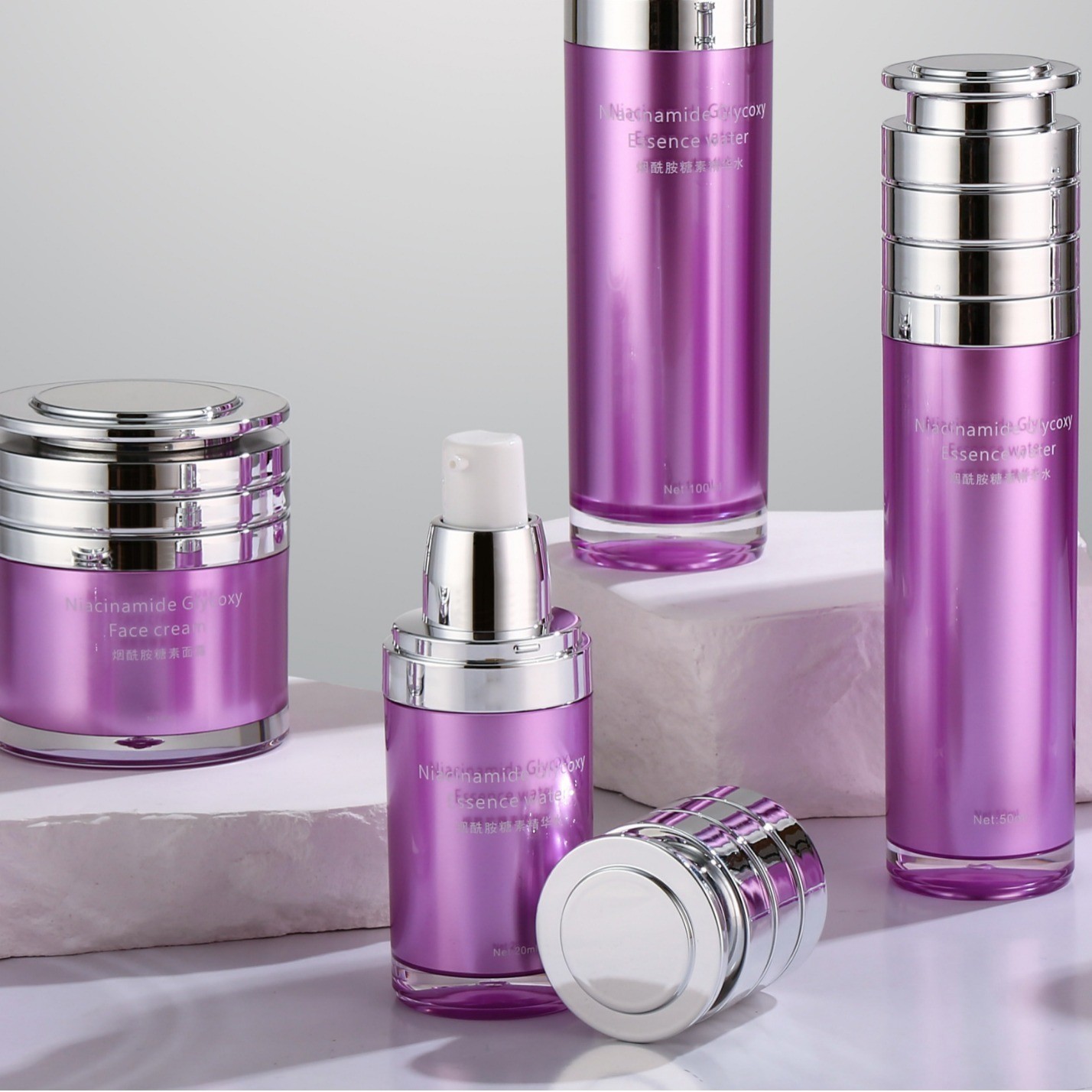 厂家定制亚克力化妆品套装瓶乳液瓶膏霜瓶真空瓶套装护肤品分装瓶图3