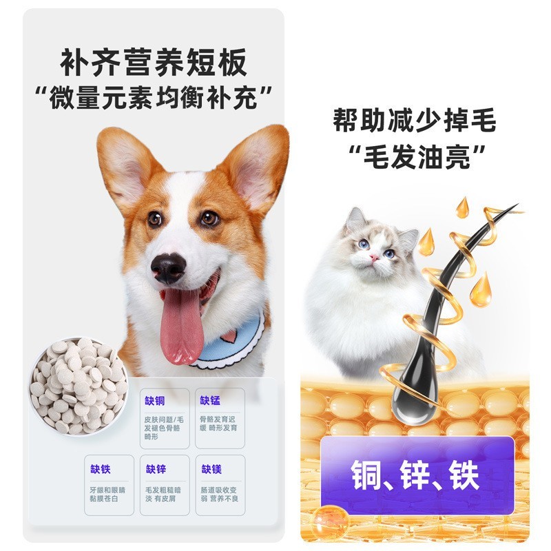 宠物复合微量元素片200片/瓶贴牌定制猫狗营养保健品补充剂代工图4