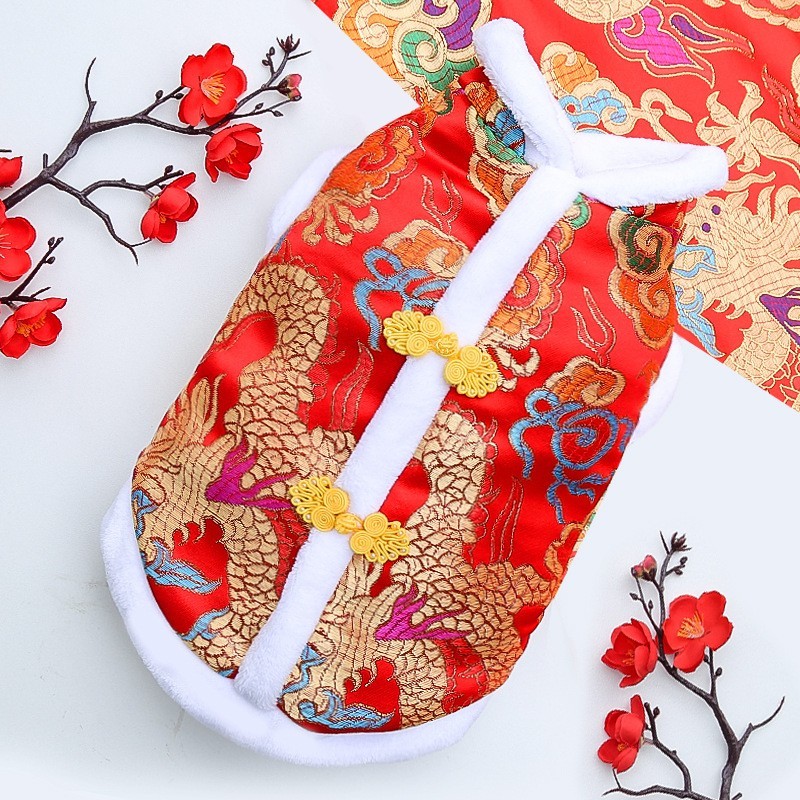 厂家定制新年装礼服宠物狗狗猫咪衣服小中大型犬法斗秋冬服饰用品图3