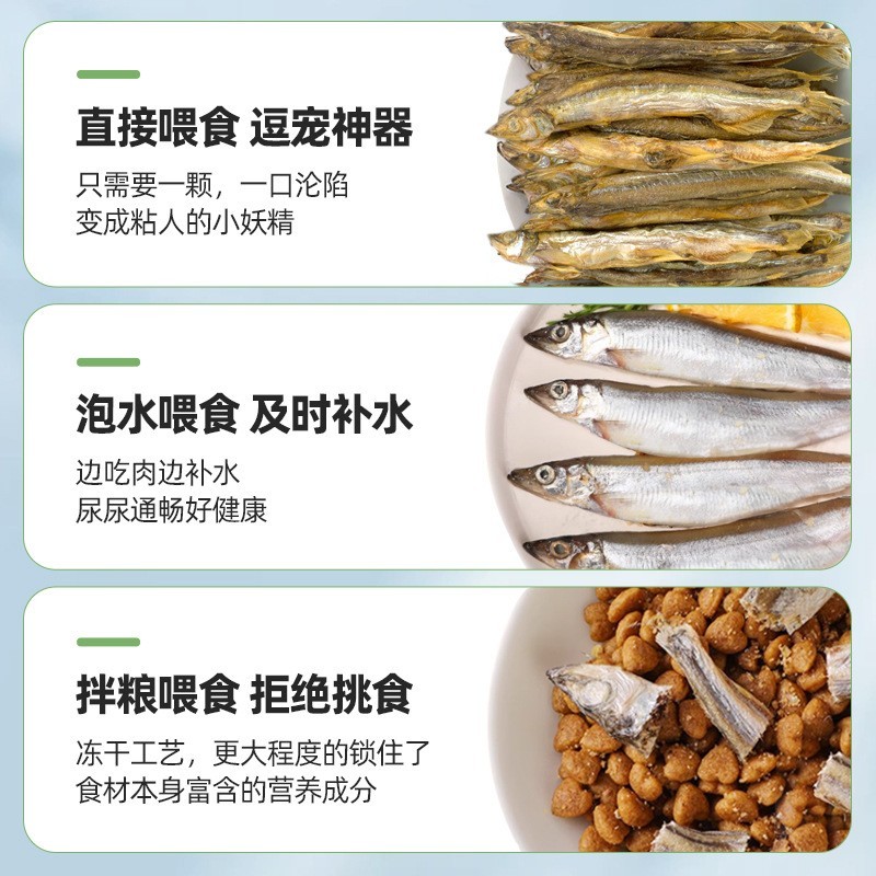 多春鱼冻干桶装250g小鱼干猫咪宠物零食营养辅食拌粮猫粮图4