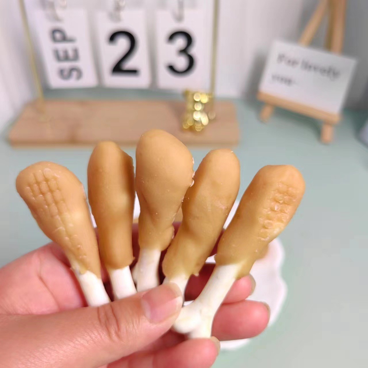 定制鸡腿奶味钙骨头 现货狗狗食品宠物磨牙棒小型犬洁齿棒零食图3