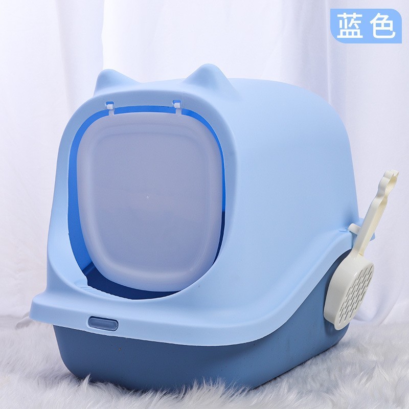 可定制 猫耳大入口猫砂盆全封闭入口翻盖式猫厕所防外溅图2