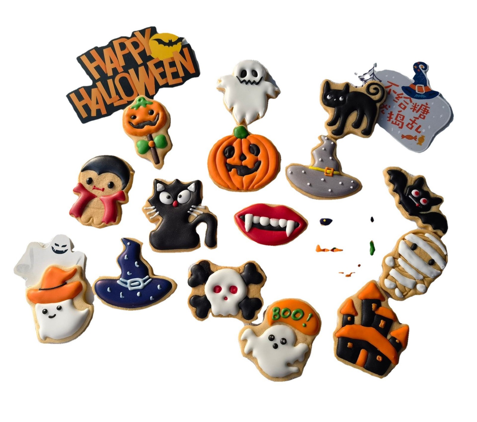 万圣节糖霜饼干来图定制加工 糖霜饼干工厂OEM代加工外贸饼干图2