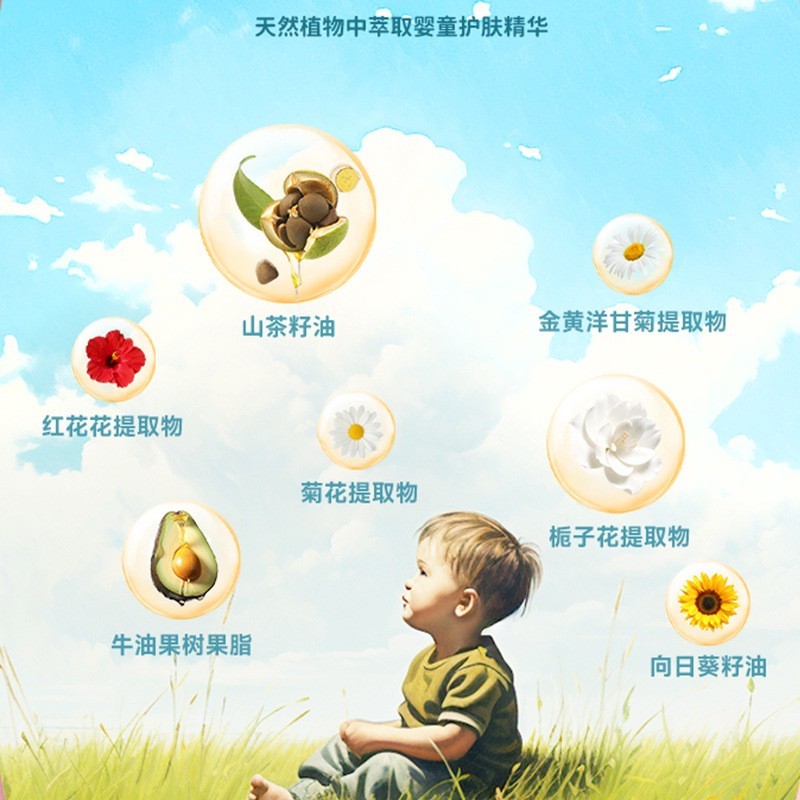 儿童润肤乳凡士林茶籽油 补水滋润全身留香儿童润肤霜保湿身体乳图4