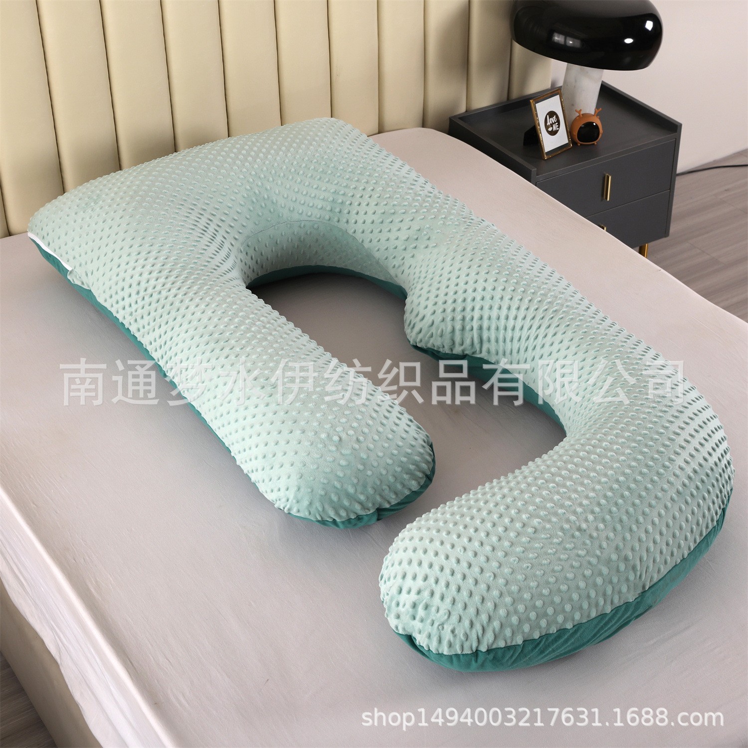跨境实体亚马逊供货 厂家孕妇枕头侧卧可拆水晶绒G型护腰抱枕图2