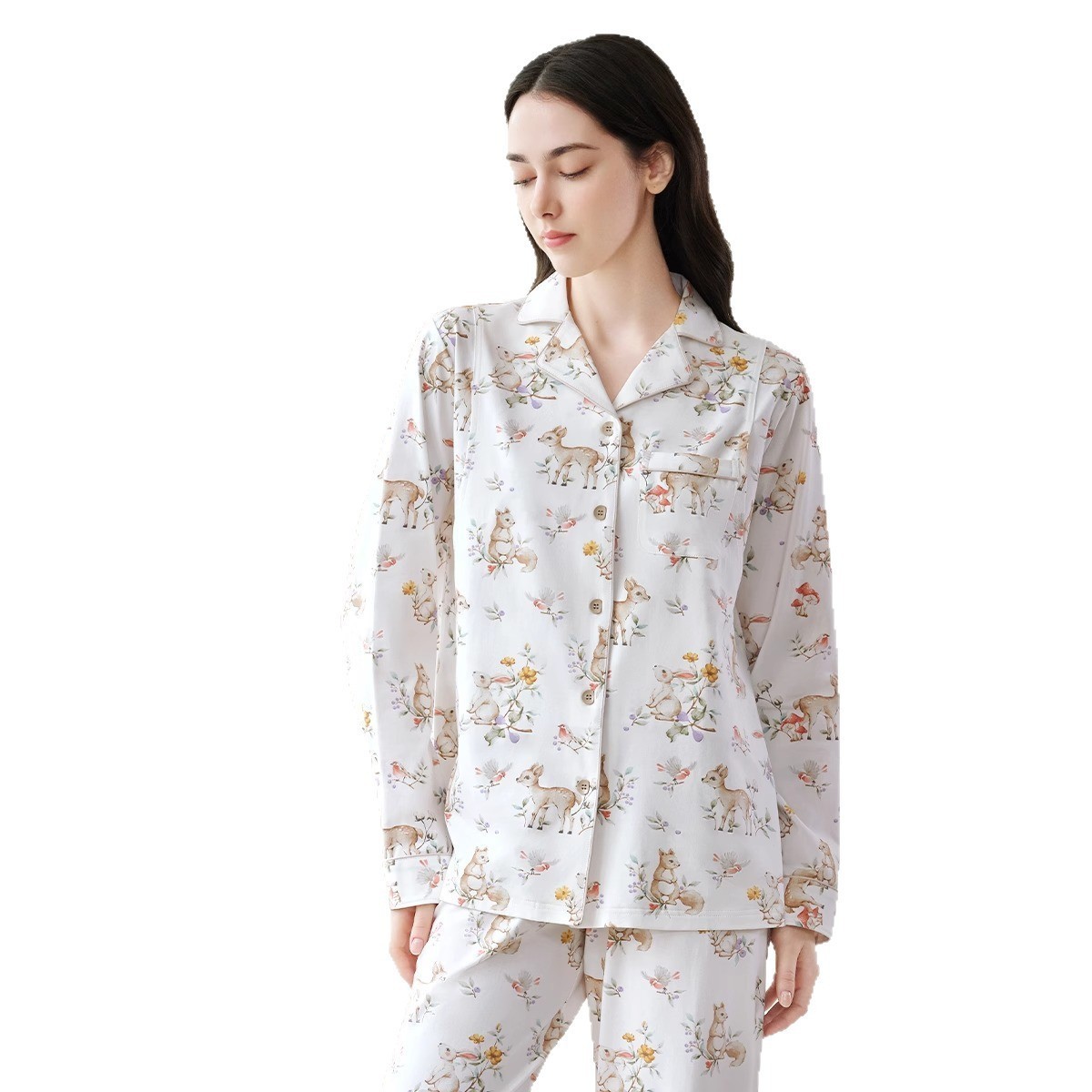 定制月子家居服新款可印LOGO免费设计花色现货供月子会所妇产医院图2