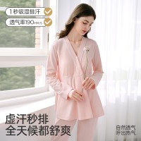 带胸垫月子服纯棉产后十月份秋孕妇睡衣产后哺乳产妇家居服女
