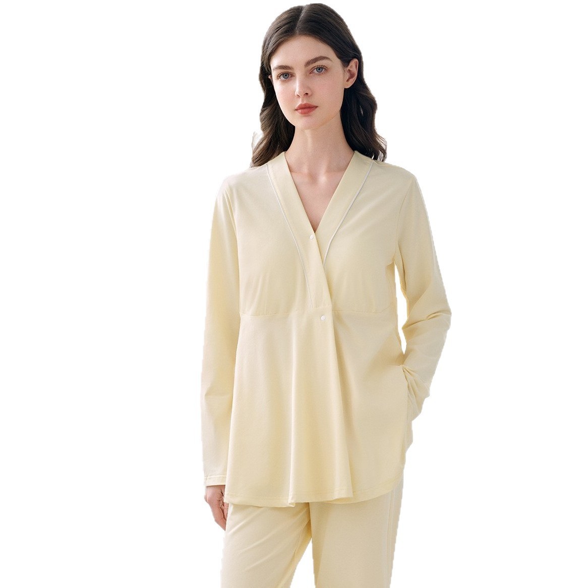 带胸垫月子服纯棉产后十月份秋孕妇睡衣产后哺乳产妇家居服女图5