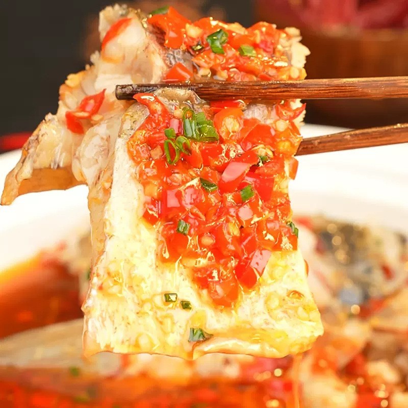 工厂定制剁椒鱼头640g湖南特色蒸菜预制菜批发商用料理包速食图2